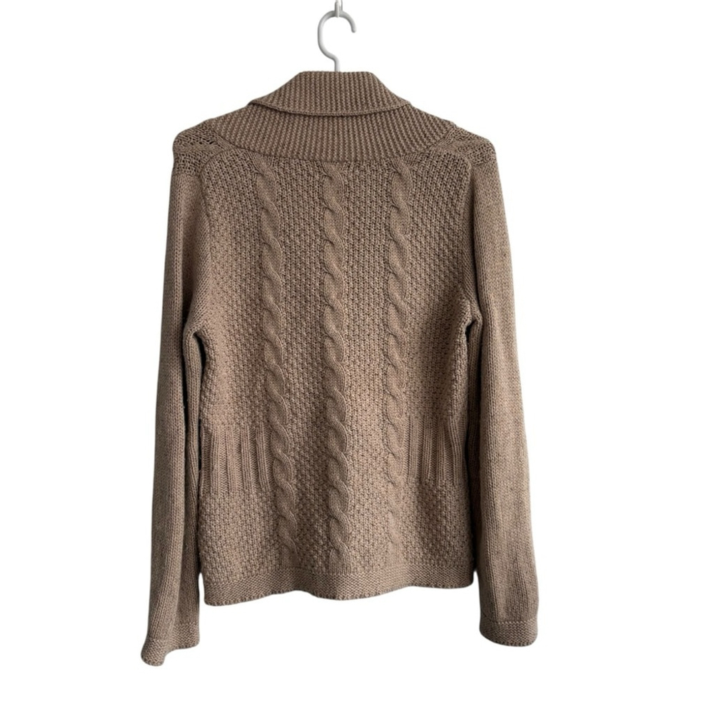 Vtg Eddie Bauer Cable Knit Button Up Shawl Neck Cardigan Sz Small - Picture 2 of 11